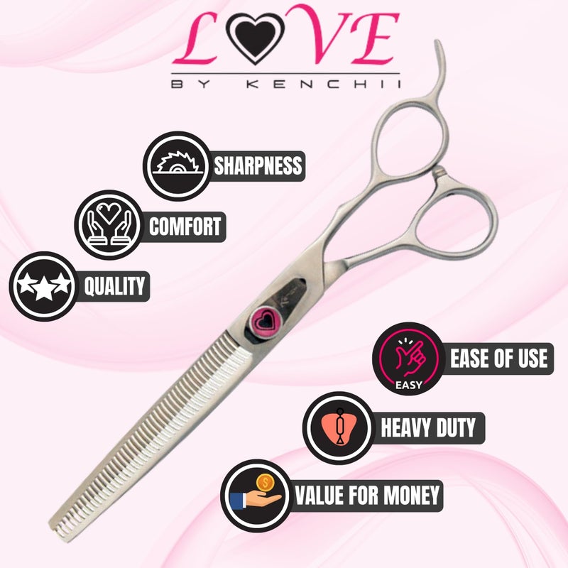 Kenchii Love Dog Grooming Scissors, 46 Tooth Thinning Shears, Dog Scissors for Grooming, Professional Pet Grooming Scissors, Heavy Duty, Durable and Sharp - Image 5